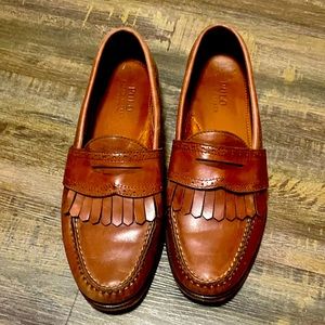 Polo Ralph Lauren Leather Penny Loafers with Fringes Vintage size 9